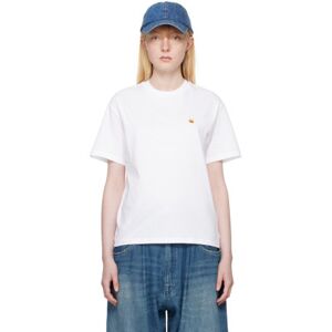 Carhartt Work In Progress White Chase T-Shirt  - White / Gold - Size: Extra Small - female