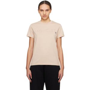 Moncler Beige Embroidered T-Shirt  - 20J Beige - Size: Extra Small - female