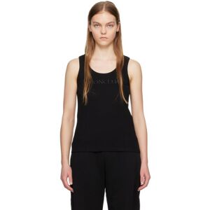 Moncler Black Embroidered Tank Top  - 999 Black - Size: Extra Small - female
