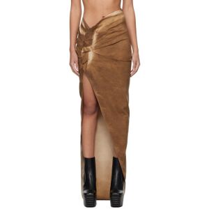 Rick Owens DRKSHDW Brown Edfu Denim Maxi Skirt  - 54 Henna Brown - Size: Small - female