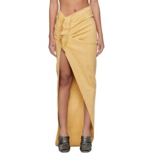 Rick Owens DRKSHDW Yellow Edfu Denim Maxi Skirt  - 42 Mustard - Size: Small - female