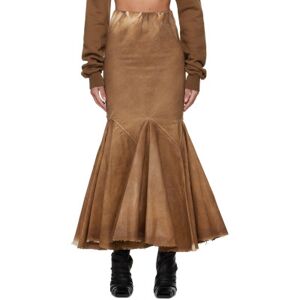 Rick Owens DRKSHDW Brown Divine Bias Denim Maxi Skirt  - 54 Henna Brown - Size: Small - female