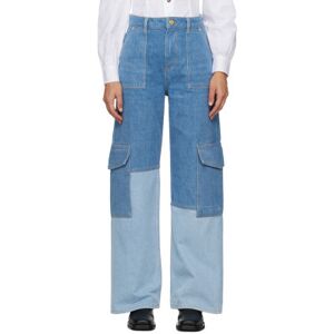 GANNI Blue Angi Jeans  - 567 Mid Blue Vintage - Size: WAIST US 32 - female