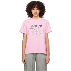 GANNI Pink Printed T-Shirt  - 395 Lilac Sachet - Size: 3X-Large - female