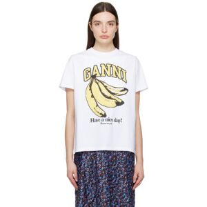 GANNI White Banana T-Shirt  - 151 Bright White - Size: Large - female