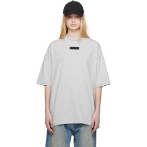 Fear of God ESSENTIALS Gray Crewneck T-Shirt - Light Heather Grey - Size: Large - male