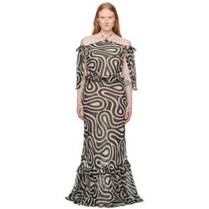 Bode Black & Off-White Comber Maxi Dress  - MULTI Multi - Size: US 0 - female