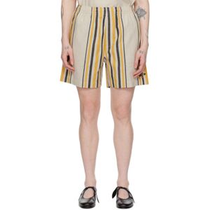 Bode Beige & Orange Namesake Stripe Shorts  - Ecru Multi - Size: Extra Large - female