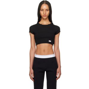 Alexander Wang Black Cropped T-Shirt  - 001 Black - Size: Large - female