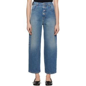 MM6 Maison Margiela Blue Straight-Leg Jeans  - 965 Light Blue - Size: WAIST US 32 - female