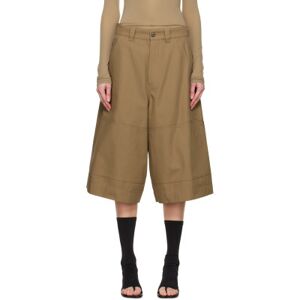 MM6 Maison Margiela Brown Wide-Leg Shorts  - 124 Mud Brown - Size: IT 46 - female