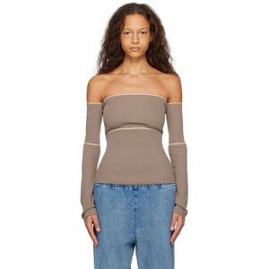 MM6 Maison Margiela Taupe Off-The-Shoulder Blouse  - 816 Taupe - Size: Medium - female