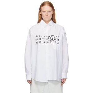 MM6 Maison Margiela White & Gray Asymmetrical Shirt  - 961 White - Size: IT 52 - female