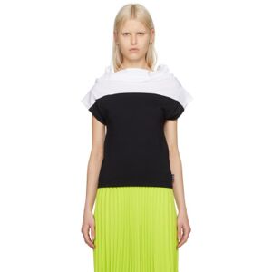 MM6 Maison Margiela Black & White Paneled T-Shirt  - 977 Black/White - Size: Extra Small - female