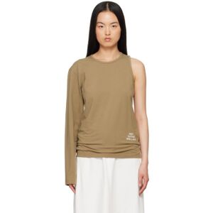 MM6 Maison Margiela Beige 'Mat Satiné Brillant' Long Sleeve T-Shirt  - 123 Mud Brown - Size: Extra Small - female