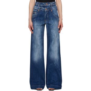 Versace Jeans Couture Indigo Wide Leg Jeans  - E904 Indigo - Size: WAIST US 32 - female