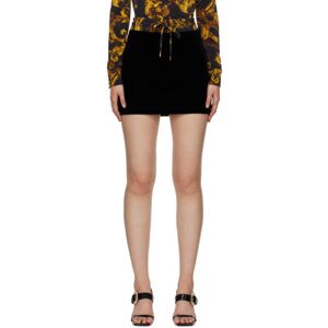 Versace Jeans Couture Black Drawstring Miniskirt  - EG89 Black/Gold - Size: Extra Small - female