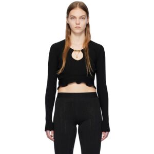 Versace Jeans Couture Black Ruffled Top  - E899 Black - Size: Extra Small - female
