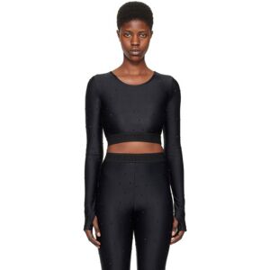 Versace Jeans Couture Black Crystal Long Sleeve T-Shirt  - E899 Black - Size: Extra Small - female