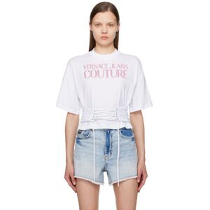 Versace Jeans Couture White Lace-Up T-Shirt  - E003 White - Size: Large - female