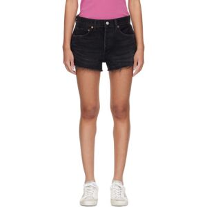 AGOLDE Black Parker Vintage Cut Off Denim Shorts  - Record - Size: WAIST US 26 - female