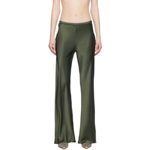 Silk Laundry Green Bias-Cut Lounge Pants  - Thyme - Size: Extra Large - female