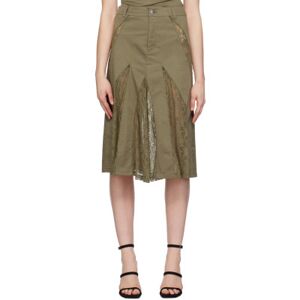 Miaou Green Anita Midi Skirt  - Hunter - Size: Large - female