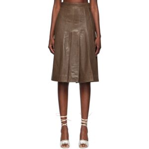 Saks Potts Brown Nicoline Leather Midi Skirt  - Brown - Size: Small - female