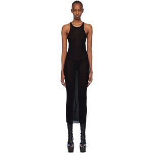 Rick Owens Black Ribbed Midi Dress  - 09 Black - Size: IT 44 - female