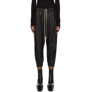 Rick Owens Black Cropped Leather Pants  - 09 Black - Size: IT 40 - female