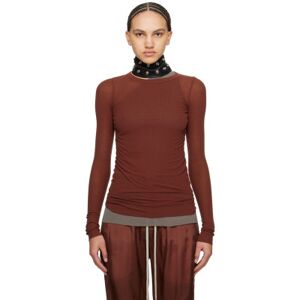 Rick Owens Burgundy Crewneck Long Sleeve T-Shirt  - 73 Henna - Size: IT 44 - female