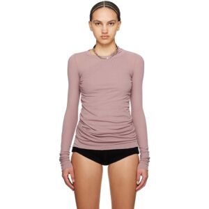 Rick Owens Pink Crewneck Long Sleeve T-Shirt  - 63 Dusty Pink - Size: IT 44 - female