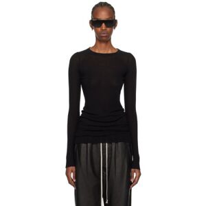 Rick Owens Black Rib Long Sleeve T-Shirt  - 09 Black - Size: IT 44 - female