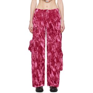 Collina Strada Pink Lawn Cargo Pants  - Hot Pink - Size: Small - female