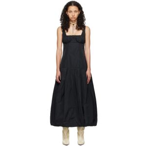 Jil Sander Black Ruched Midi Dress  - 001 BLACK - Size: DK 34 - female