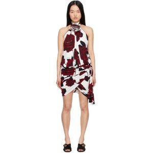 Balmain White & Red Floral Minidress  - Gqx Blanc/Rouge/Noir - Size: FR 36 - female