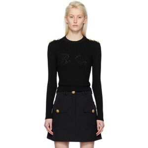 Balmain Black Crewneck Sweater  - 0PA Noir - Size: FR 44 - female