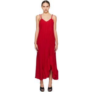 Lanvin Red Pleated Maxi Dress  - 340 Flame - Size: FR 40 - female