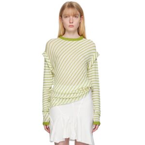 Talia Byre Green & White Striped Long Sleeve T-Shirt  - Green & White Stripe - Size: Extra Small - female