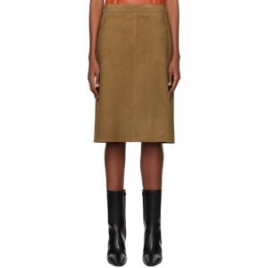 Ferragamo Brown A-Line Midi Skirt  - 001 TOBACCO - Size: IT 38 - female