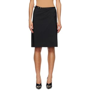 Givenchy Black Voyou Belt Midi Skirt  - 001-Black - Size: FR 38 - female