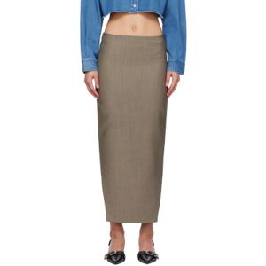 Givenchy Gray Front Kick Midi Skirt  - 007-Black/Beige - Size: FR 38 - female