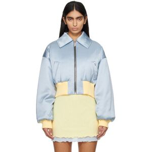 GCDS Blue Cropped Bomber Jacket  - 70 Baby Blue - Size: Extra Small - female