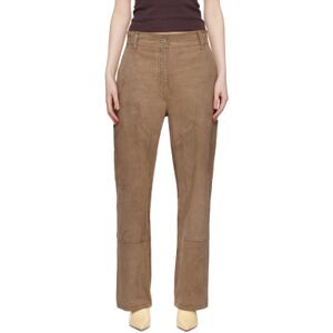 Stand Studio Tan Rosalia Suede Pants  - Sandstone Beige - Size: FR 32 - female