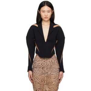 Mugler Black Spiral Illusion Blazer  - B99N1 Black/Nude01 - Size: FR 36 - female