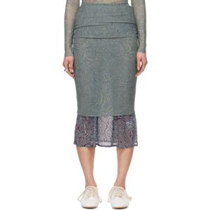 Dries Van Noten Green Layered Midi Skirt  - 606 KHAKI - Size: Large - female