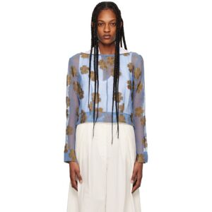 Dries Van Noten Blue Embroidered Blouse  - 514 LIGHT BLUE - Size: FR 34 - female