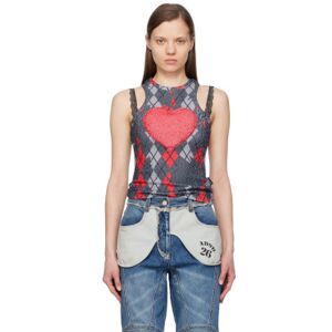 Andersson Bell SSENSE Exclusive Gray & Red Puffy Heart Saver Tank Top  - Charcoal/Red - Size: Extra Small - female