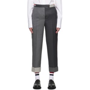 Thom Browne Gray Paneled Trousers  - 025 Dark Grey - Size: IT 40 - female