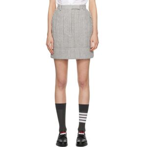 Thom Browne Gray Frayed Miniskirt  - 035 Med Grey - Size: IT 40 - female